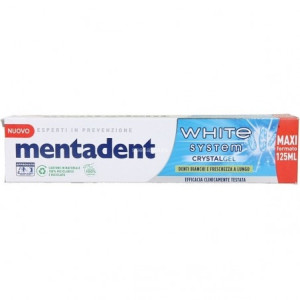 Pasta de dinti mentolata  Mentadent White System Crystal Gel 75ml