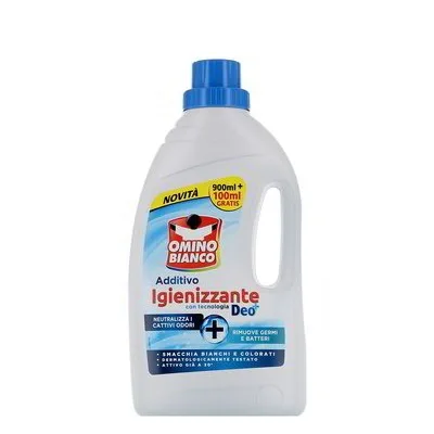 Aditiv lichid igienizant pentru rufe albe si colorate Omino Bianco Igienizzante 900ml Aditiv lichid igienizant pentru rufe albe si colorate Omino Bianco Igienizzante 900ml