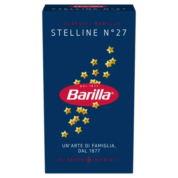 Paste pentru supa Barilla Stelline nr. 27, 500g Paste pentru supa Barilla Stelline nr. 27, 500g