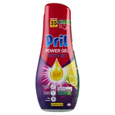 Solutie igienizanta cu lamaie pentru masina de spalat vase Pril Power 630ml Solutie igienizanta cu lamaie pentru masina de spalat vase Pril Power 630ml