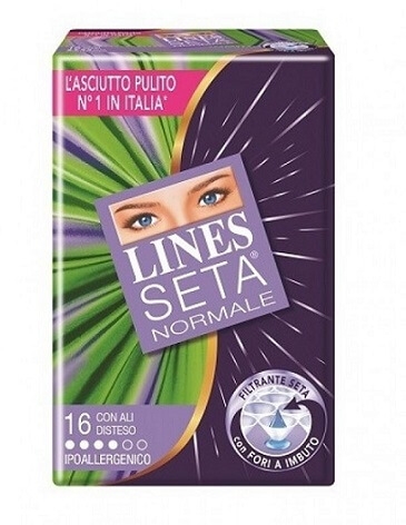 Absorbante hipoalergenice cu aripioare Lines Seta Normale