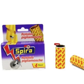 Banda adeziva pentru capturat muste Spira pigliamosche, 4buc Banda adeziva pentru capturat muste Spira pigliamosche, 4buc