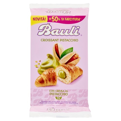 Cornuri italiene Bauli, cu umplutura de fistic, 250g