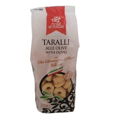 Covrigei italieni Taralli cu masline Fiore di Puglia 250g Covrigei italieni Taralli cu masline Fiore di Puglia 250g