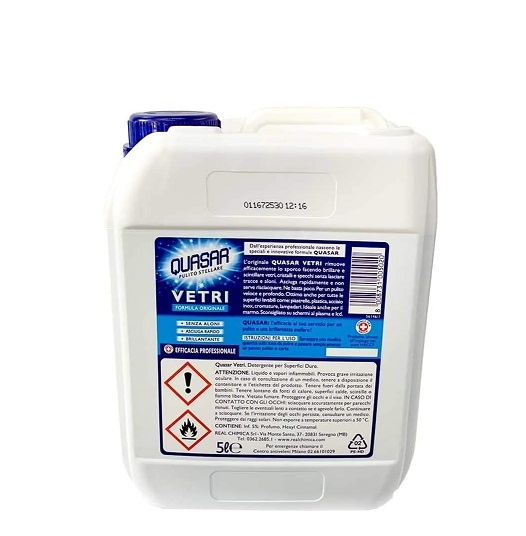 Detergent italian pentru geamuri si oglinzi Quasar, 5 litri Detergent italian pentru geamuri si oglinzi Quasar, 5 litri