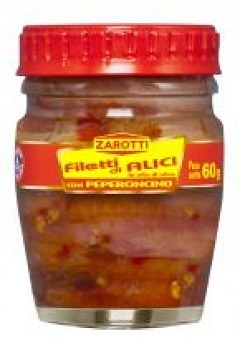 File de Ansoa Zarotti in ulei de masline cu ardei iute 60g File de Ansoa Zarotti in ulei de masline cu ardei iute 60g