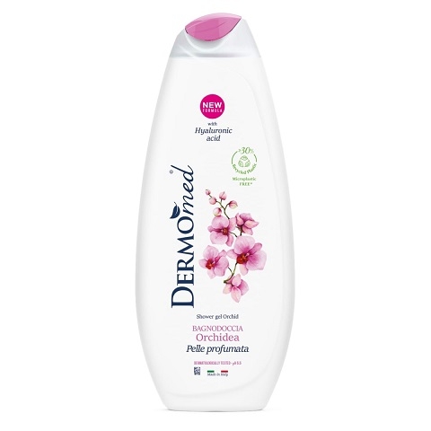 Gel de dus Dermomed Orhidee, cu acid hialuronic, 650 ml Gel de dus Dermomed Orhidee, cu acid hialuronic, 650 ml
