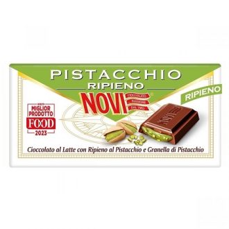 Ciocolata cu lapte umpluta cu crema de fistic si fistic granulat Novi Pistacchio 105g