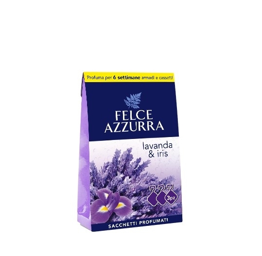 Odorizante Lenjerie Dulap Felce Azzurra parfum de levantica si iris Set 3 plicuri