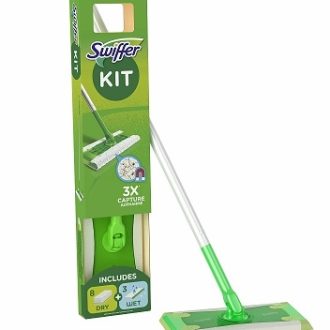 Pachet Swiffer Kit pentru pardoseli (mop + 8 lavete uscate+ 3 lavete umede) pentru indepărtarea prafului