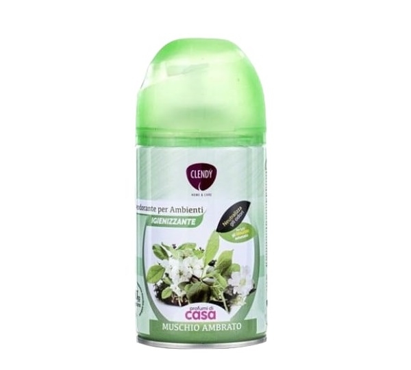 Rezerva spray odorizant pentru incaperi Clendy mosc si chihlimbar, 300 ml