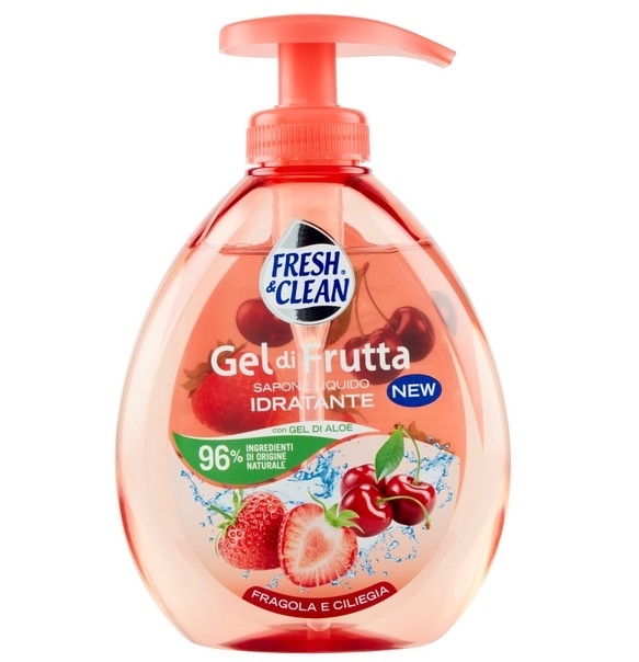 Sapun lichid capsuni si cirese Fresh&Clean Gel di Frutta 300ml Sapun lichid capsuni si cirese Fresh&Clean Gel di Frutta 300ml