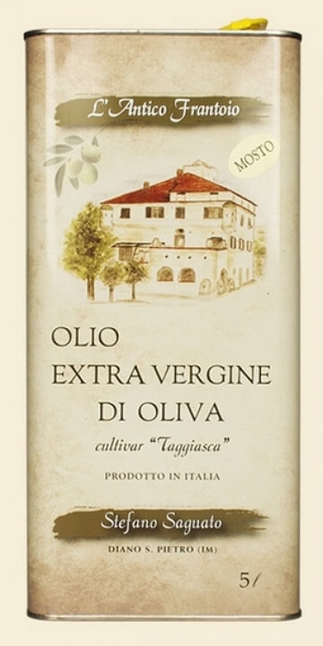 Ulei italian extravirgin de masline Taggiasche nefiltrat L' Antico Frantoio Stefano Saguato 5L