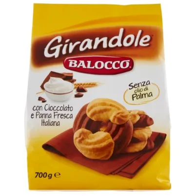 Biscuiti cu ciocolata si smantana Balocco Girandole 700g Biscuiti cu ciocolata si smantana Balocco Girandole 700g