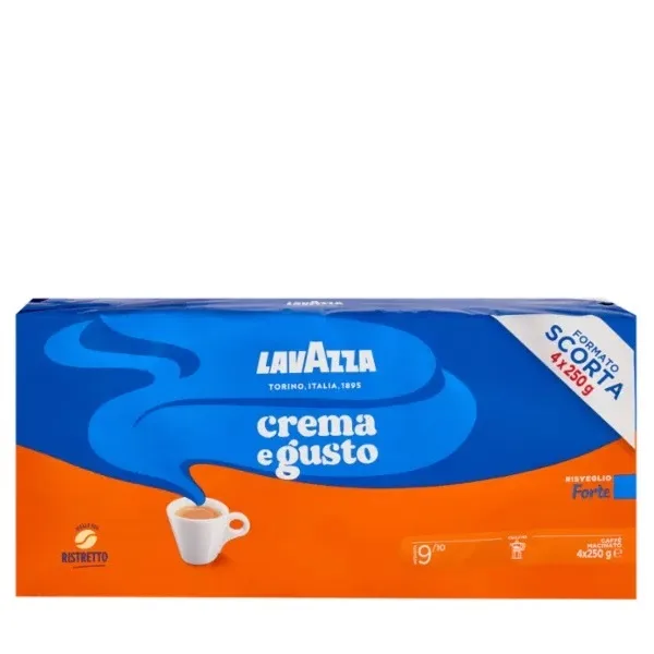 Cafea macinata italiana Lavazza Crema e Gusto Forte 4 x 250g Cafea macinata italiana Lavazza Crema e Gusto Forte 4 x 250g