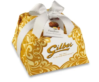 Cozonac italian artizanal Panettone Crema Pasticcera Gilber 1kg - ambalat manual Cozonac italian artizanal Panettone Crema Pasticcera Gilber 1kg - ambalat manual