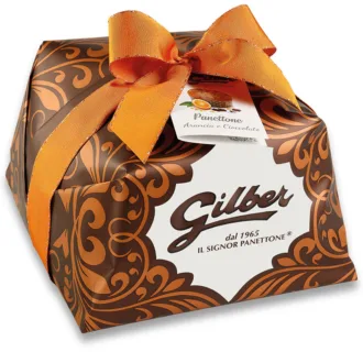Cozonac italian artizanal Panettone cu Portocale si Ciocolata Gilber 1kg - ambalat manual