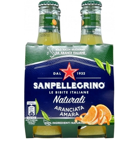 Bautura racoritoare carbogazoasa L'Aranciata amara Sanpellegrino 4buc x 20cl