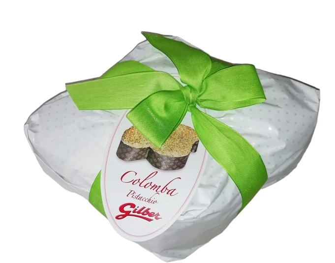 Cozonac italian artizanal Colomba crema fistic Gilber 1kg - ambalat manual