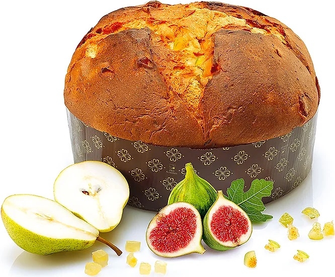 Cozonac italian artizanal Panettone cu Pere si Smochine Gilber 1kg - ambalat manual
