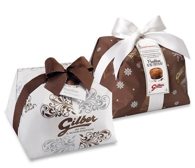 Cozonac italian artizanal Panettone Tre Cioccolati Gilber 1kg - ambalat manual