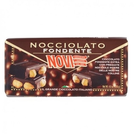 Novi Tableta de ciocolata neagra cu alune intregi  - Nocciolato Fondente 130g
