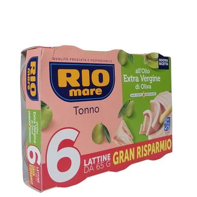 Ton in ulei de masline extravirgin Rio Mare 65g, set de 6 bucati Ton in ulei de masline extravirgin Rio Mare 65g, set de 6 bucati