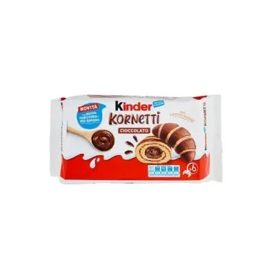 Cornuri cu ciocolata Kinder Kornetti, 6 buc, 270g New