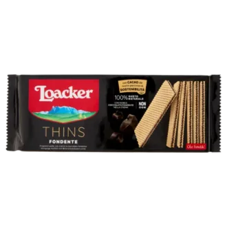Napolitane cu crema de ciocolata amaruie Loacker Thins, 175g