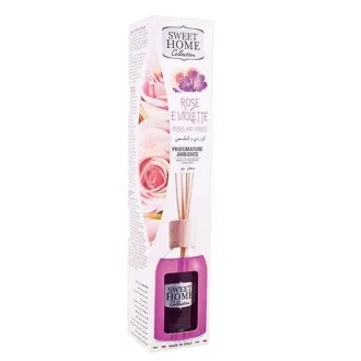 Odorizant cu betisoare parfum de trandafir si violete Sweet Home 100ml