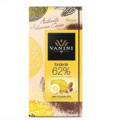 Ciocolata neagra cu migdale si cedru Vanini 100g